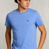 Outlet River Woods Custom fit pima katoen T-shirt atlantic -