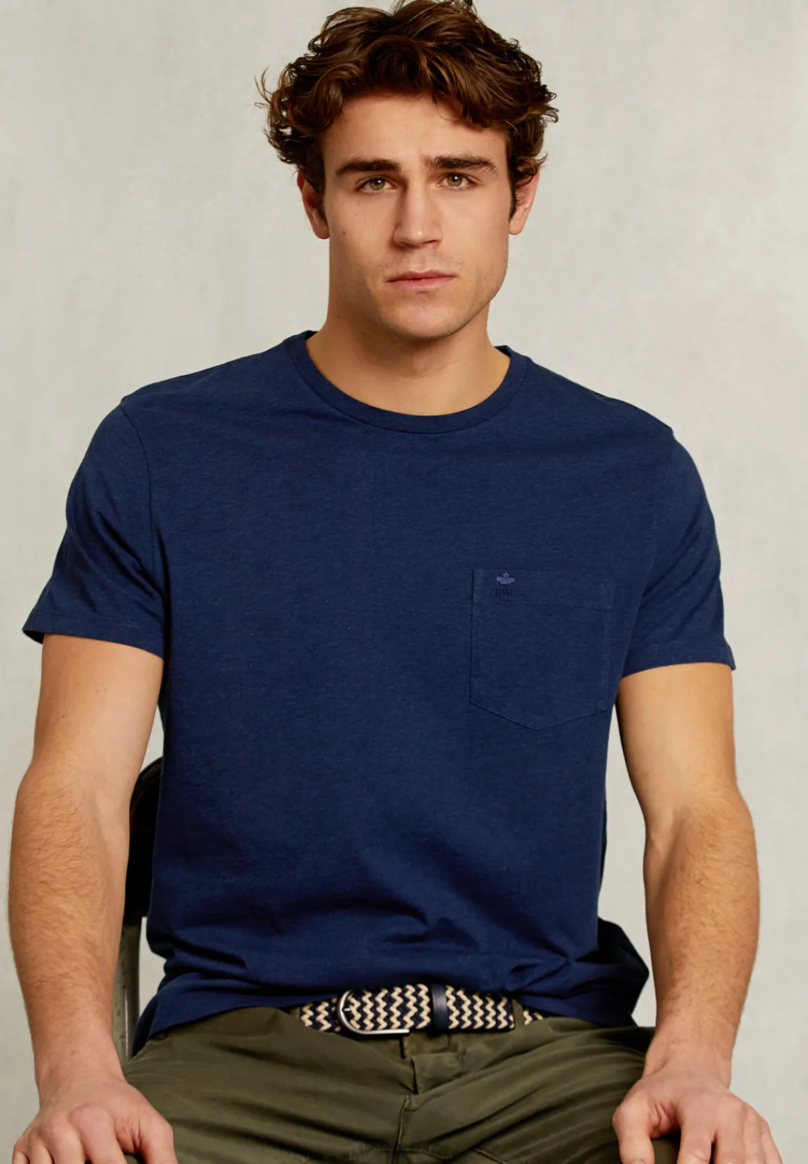 Clearance River Woods Custom fit pima katoen T-shirt zak french dark mix -