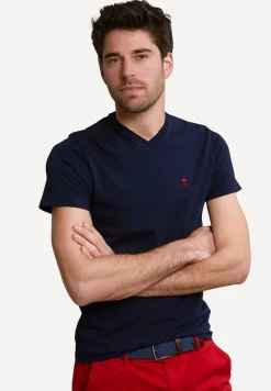Online River Woods Custom fit pima katoen T-shirt borstzak wit -