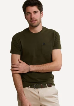Best River Woods Custom fit pima katoen T-shirt borstzak forest mix -