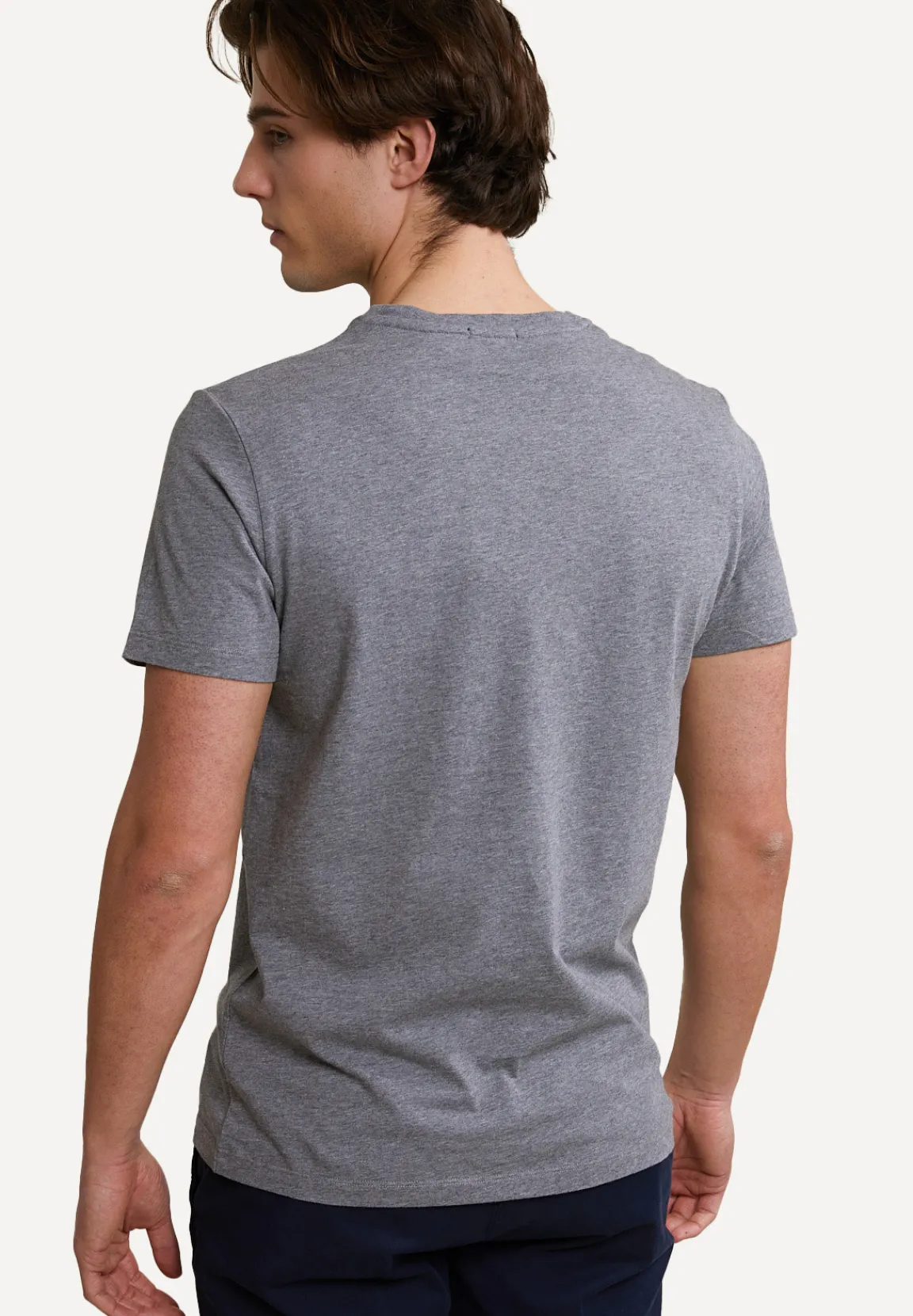 Online River Woods Custom fit pima katoen T-shirt borstzak grey mix -