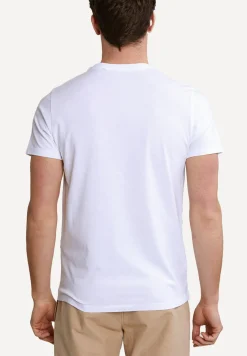 Discount River Woods Custom fit pima katoen T-shirt borstzak hamptons blue mix -