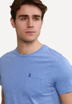 Online River Woods Custom fit pima katoen T-shirt borstzak lt hamptons blue mix -