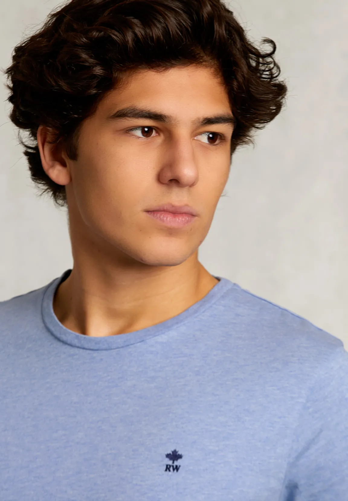 Sale River Woods Custom fit pima katoen T-shirt blue gin mix -