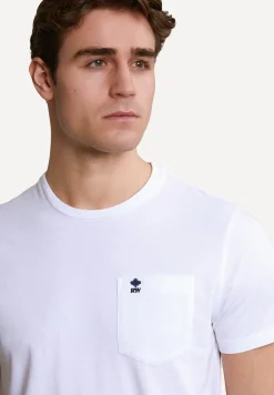 Discount River Woods Custom fit pima katoen T-shirt borstzak hamptons blue mix -