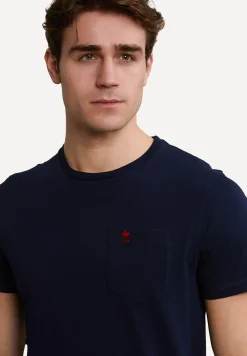 Hot River Woods Custom fit pima katoen T-shirt borstzak navy -