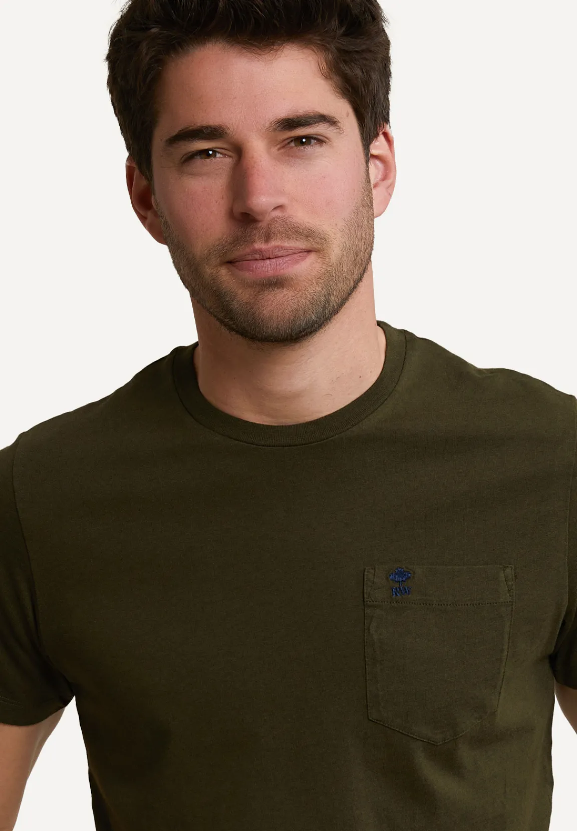 Best River Woods Custom fit pima katoen T-shirt borstzak forest mix -