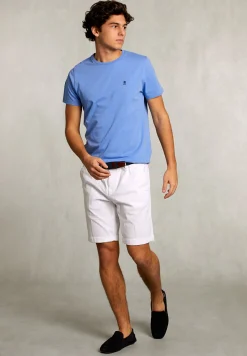 Outlet River Woods Custom fit pima katoen T-shirt atlantic -