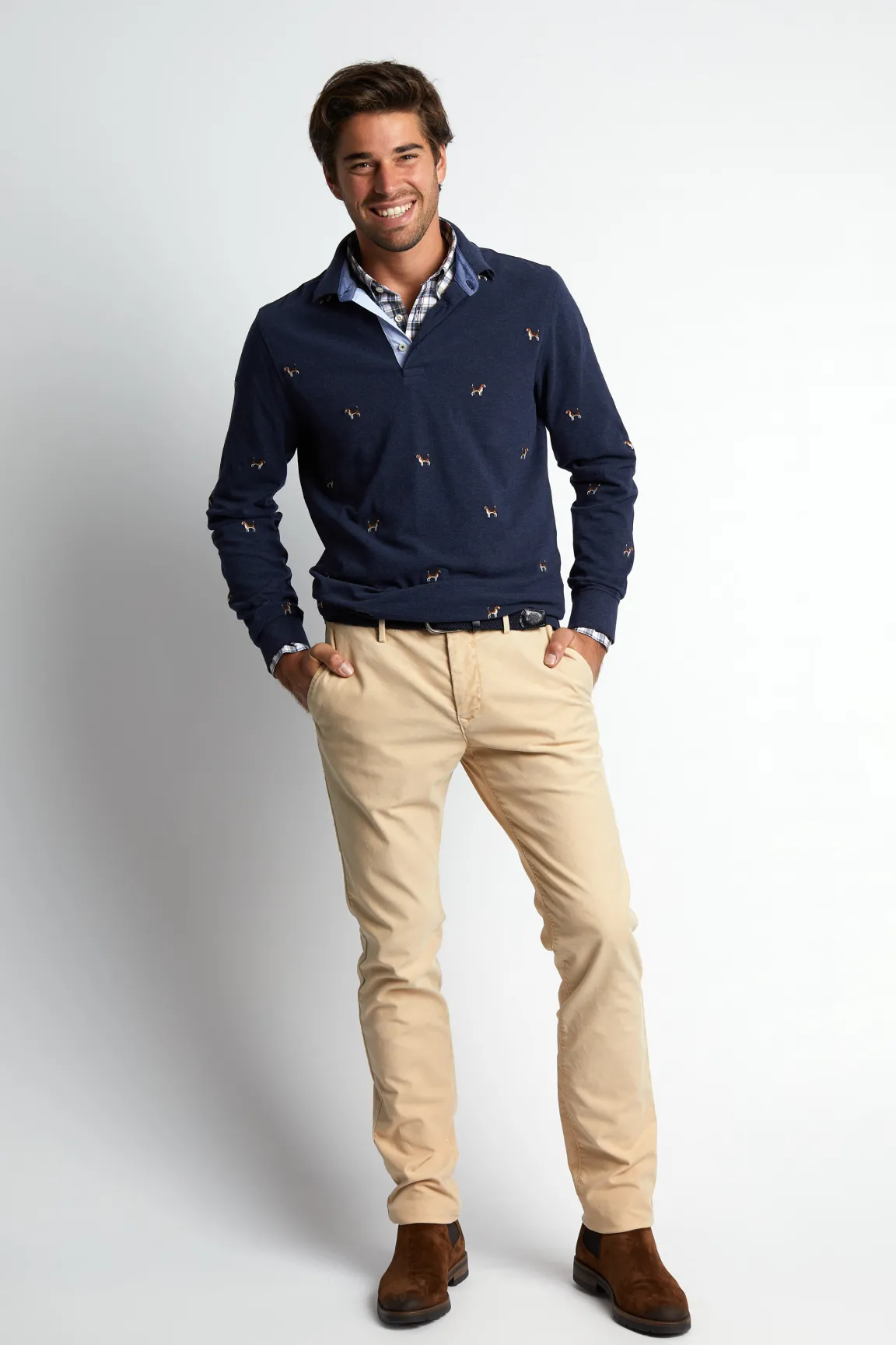 Best River Woods Custom fit polo in katoen in blauw -