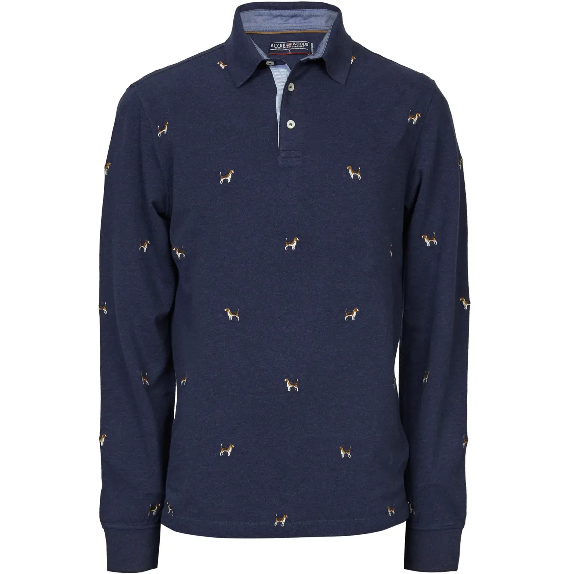 Best River Woods Custom fit polo in katoen in blauw -