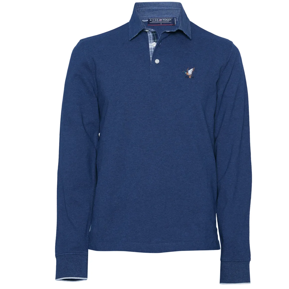 Outlet River Woods Custom fit polo in katoen in blauw -