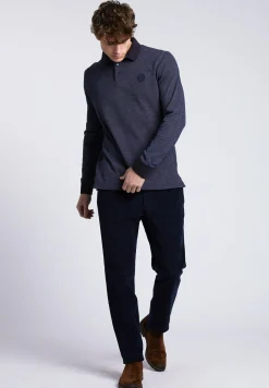 New River Woods Custom fit polo in katoen in bruin -