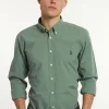 Outlet River Woods Custom fit popeline hemd safari green -