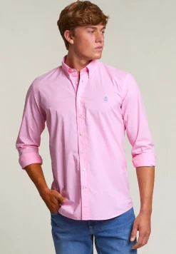 Hot River Woods Custom fit popeline hemd flamingo -