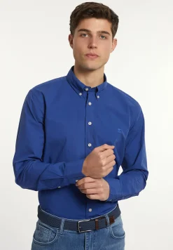 Online River Woods Custom fit popeline hemd yale blue -