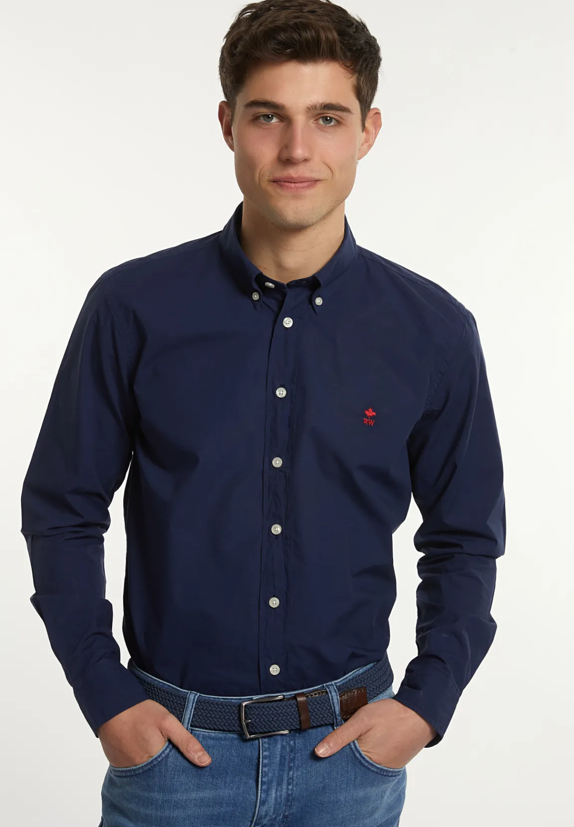 New River Woods Custom fit popeline hemd presidential blue -