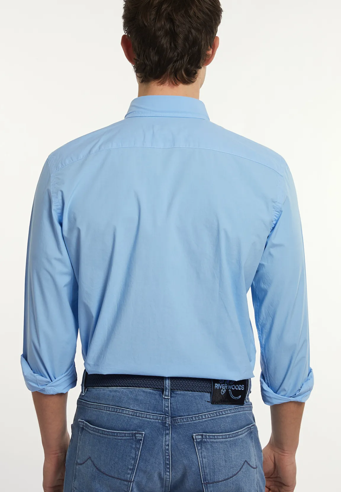 Outlet River Woods Custom fit popeline hemd bay blue -