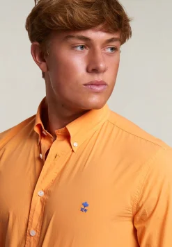 Clearance River Woods Custom fit popeline hemd peach -