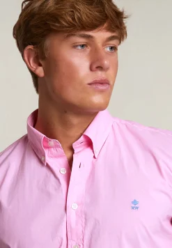 Hot River Woods Custom fit popeline hemd flamingo -