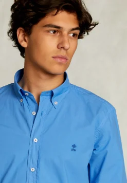 Outlet River Woods Custom fit popeline hemd azure -
