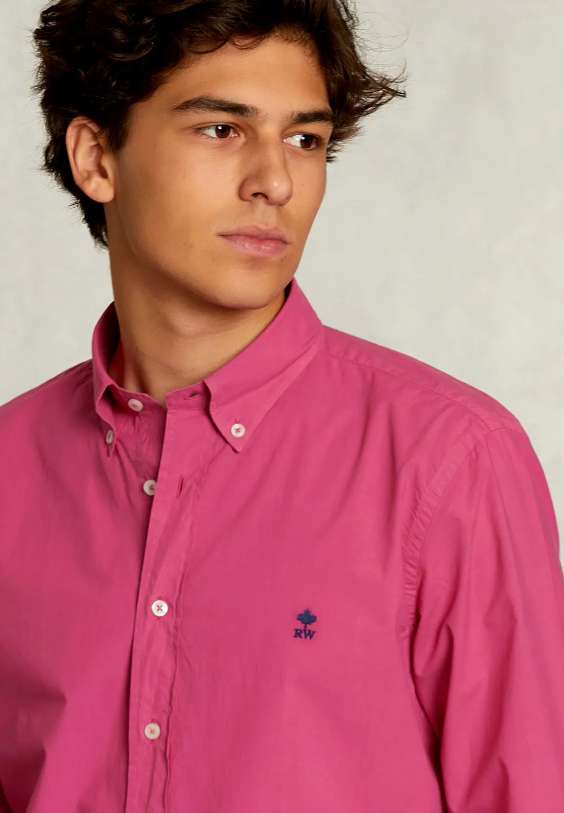 Clearance River Woods Custom fit popeline hemd amaranth -