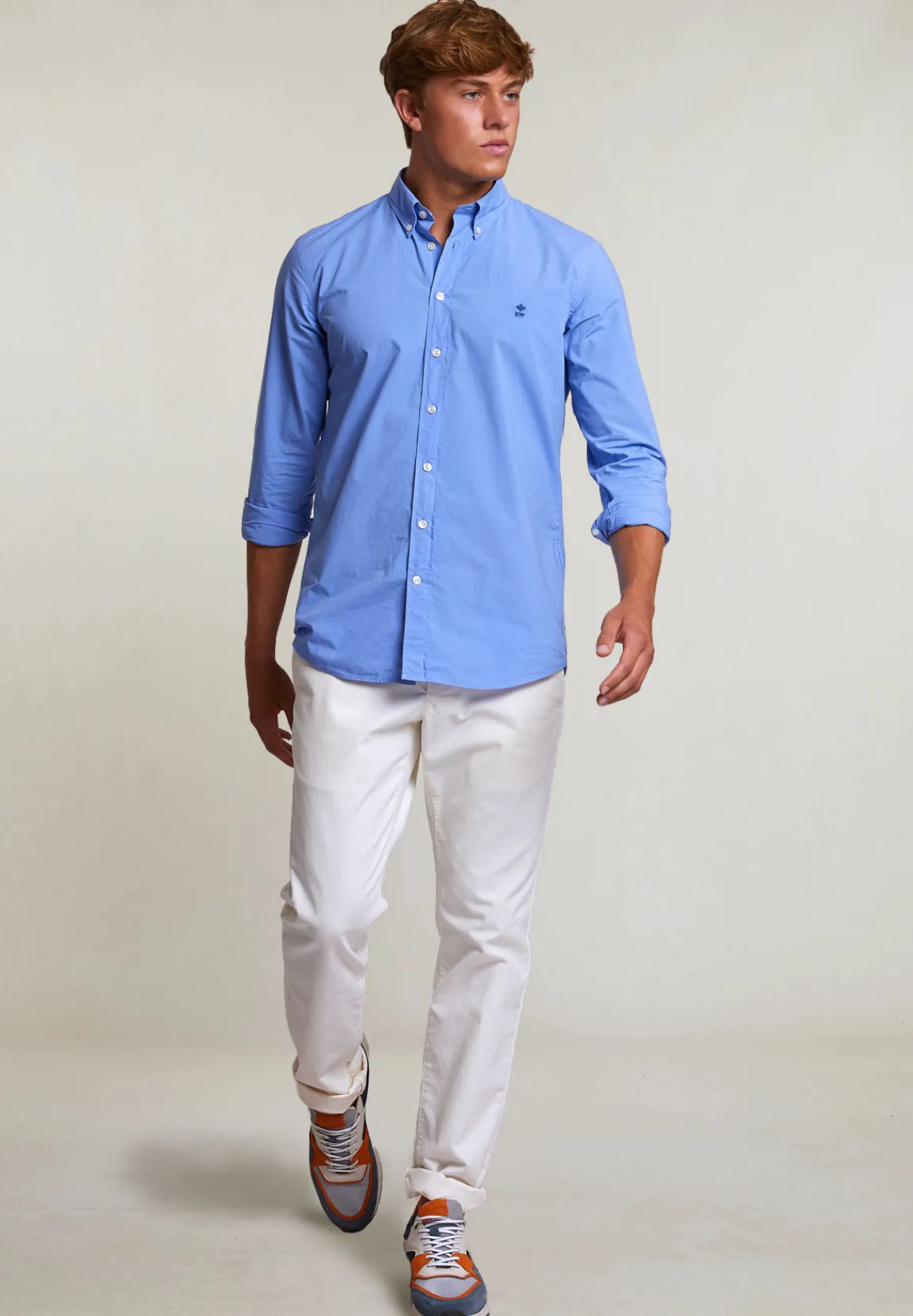 Sale River Woods Custom fit popeline hemd lt caribbean blue -