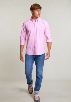 Hot River Woods Custom fit popeline hemd flamingo -