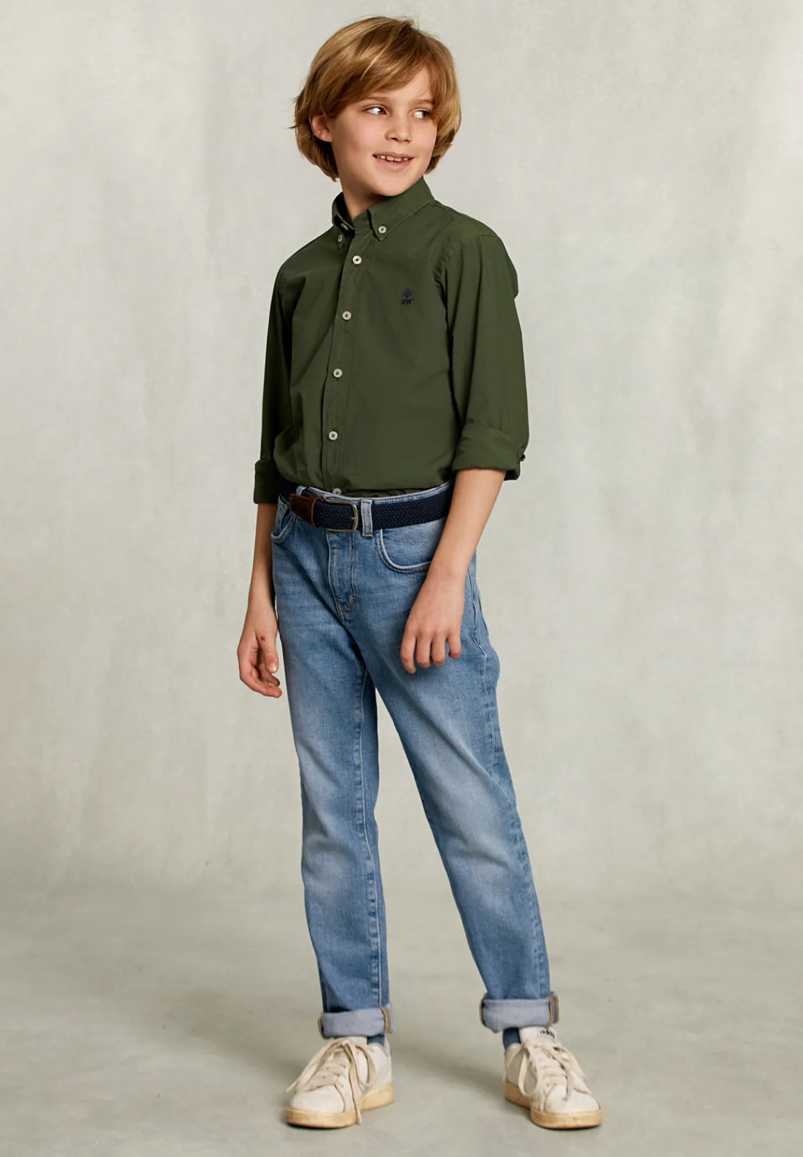 Clearance River Woods Custom fit popeline hemd tea -