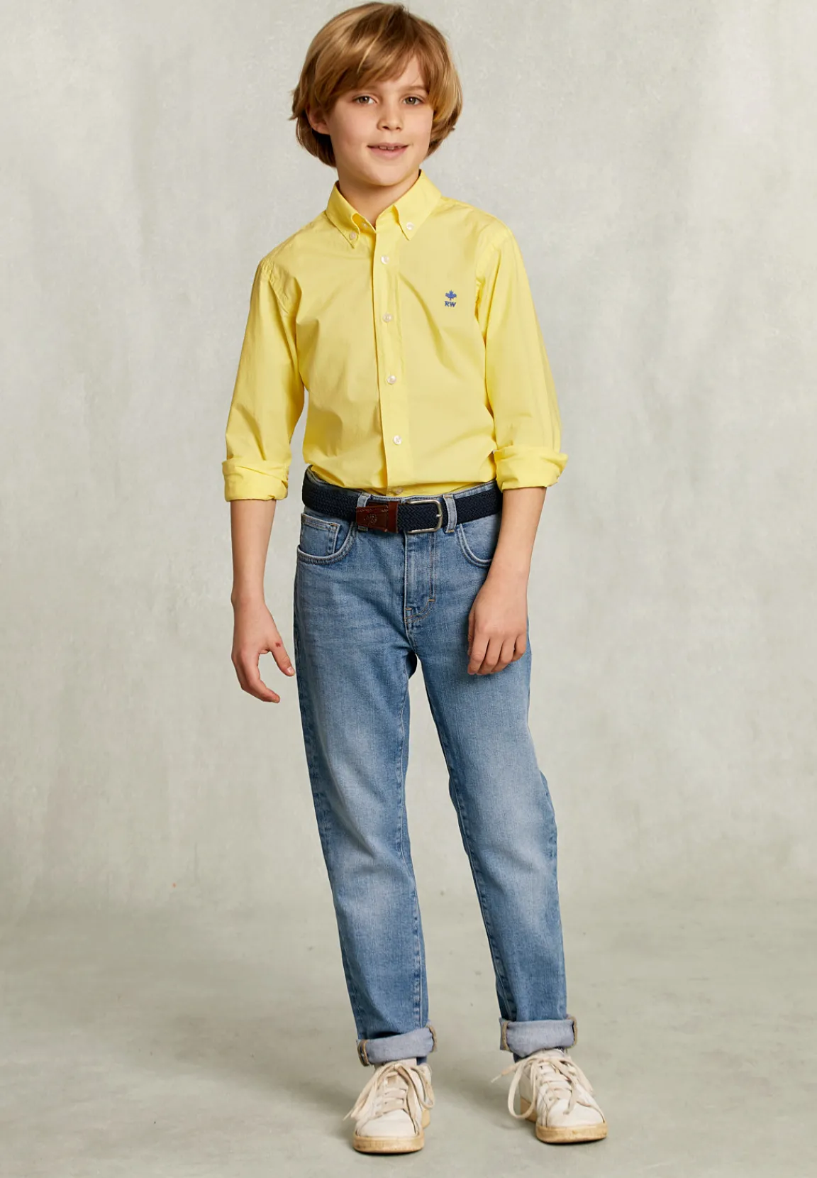 New River Woods Custom fit popeline hemd banana -