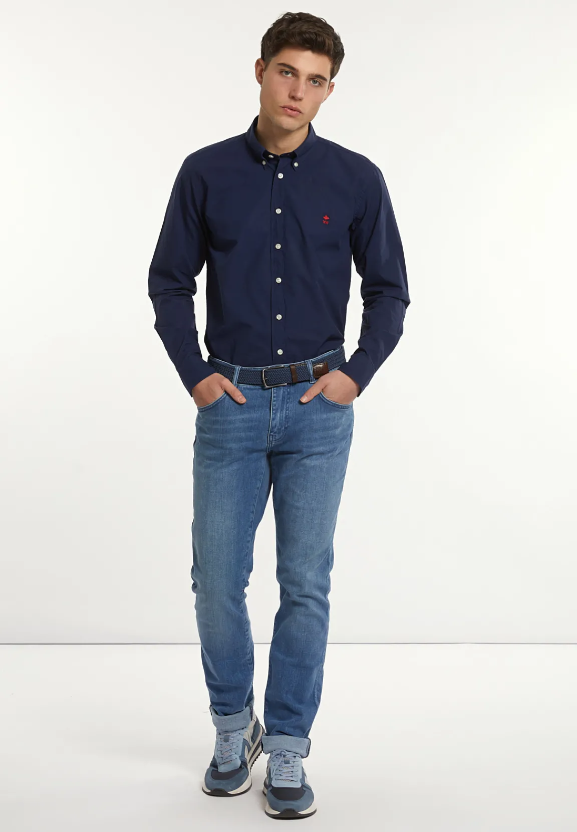 New River Woods Custom fit popeline hemd presidential blue -