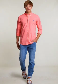 New River Woods Custom fit popeline hemd lt sunset -