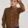 Hot River Woods Custom fit ribfluwelen hemd caribou -