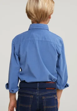 Outlet River Woods Custom fit ribfluwelen hemd denim -