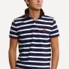 Best River Woods Custom fit sportieve gestreepte polo navy/wit -