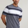 Fashion River Woods Custom fit sportieve gestreepte T-shirt navy -