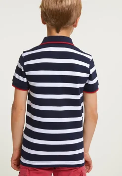 Outlet River Woods Custom fit sportieve gestreepte polo navy -