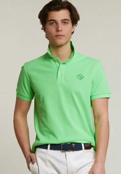 Hot River Woods Custom fit sportieve polo neon green -