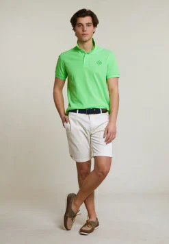 Hot River Woods Custom fit sportieve polo neon green -