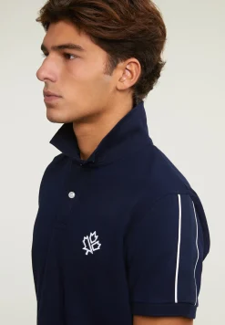 Hot River Woods Custom fit sportieve stretch polo navy -