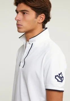 Sale River Woods Custom fit sportieve stretch polo écru -