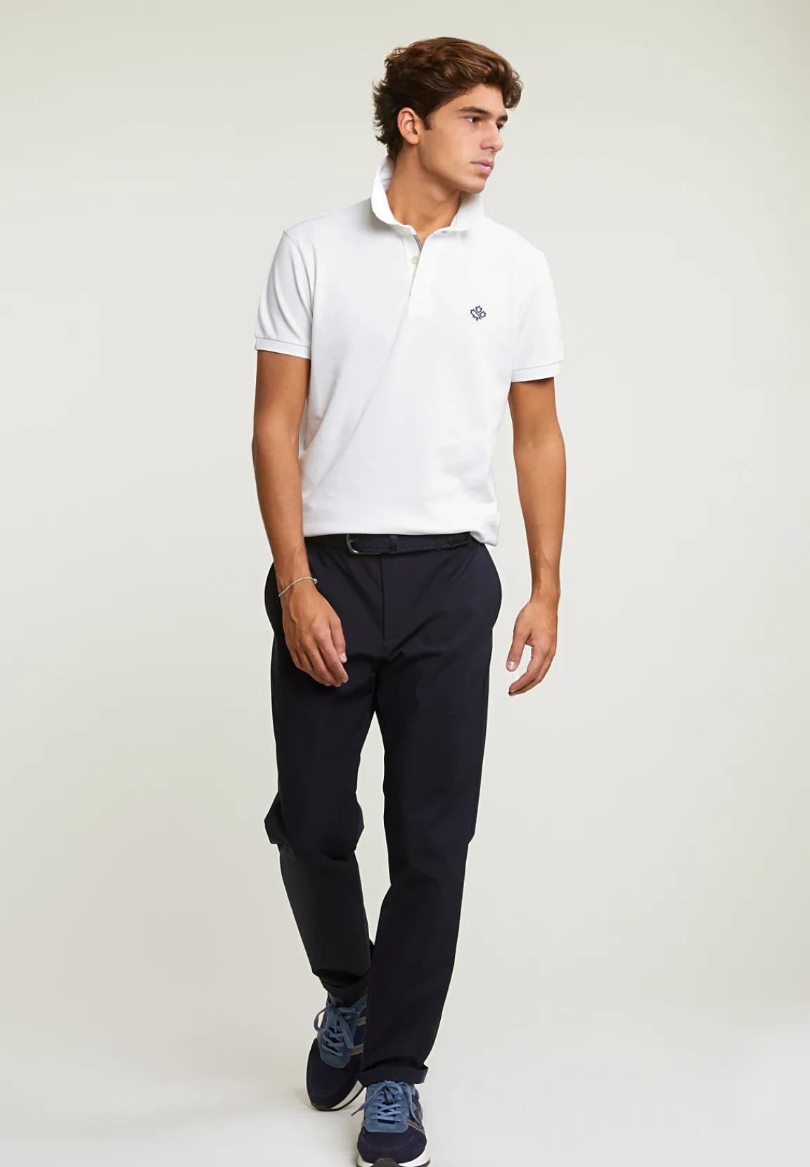 Clearance River Woods Custom fit sportieve stretch polo écru -