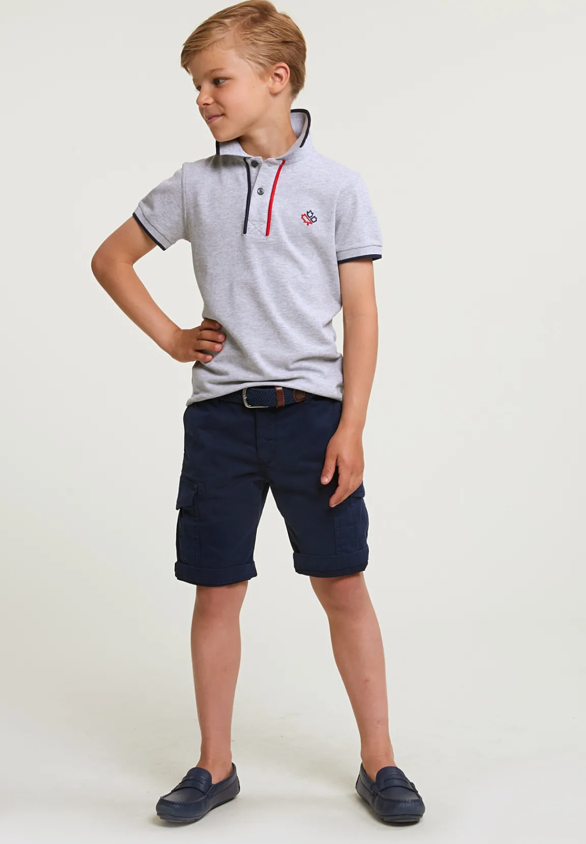 Online River Woods Custom fit sportieve stretch polo light grey -
