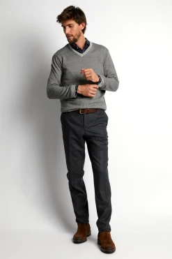 Sale River Woods Custom fit trui in merinowol in grijs -