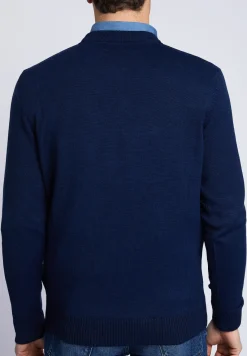 New River Woods Custom fit trui met ronde hals in blauw -