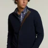 Discount River Woods Custom fit trui opstaande kraag navy -