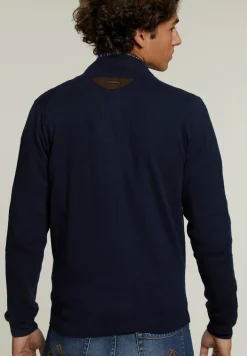 Discount River Woods Custom fit trui opstaande kraag navy -