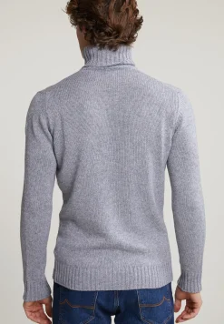 Fashion River Woods Custom fit wol-kasjmier rolkraag trui inox mix -