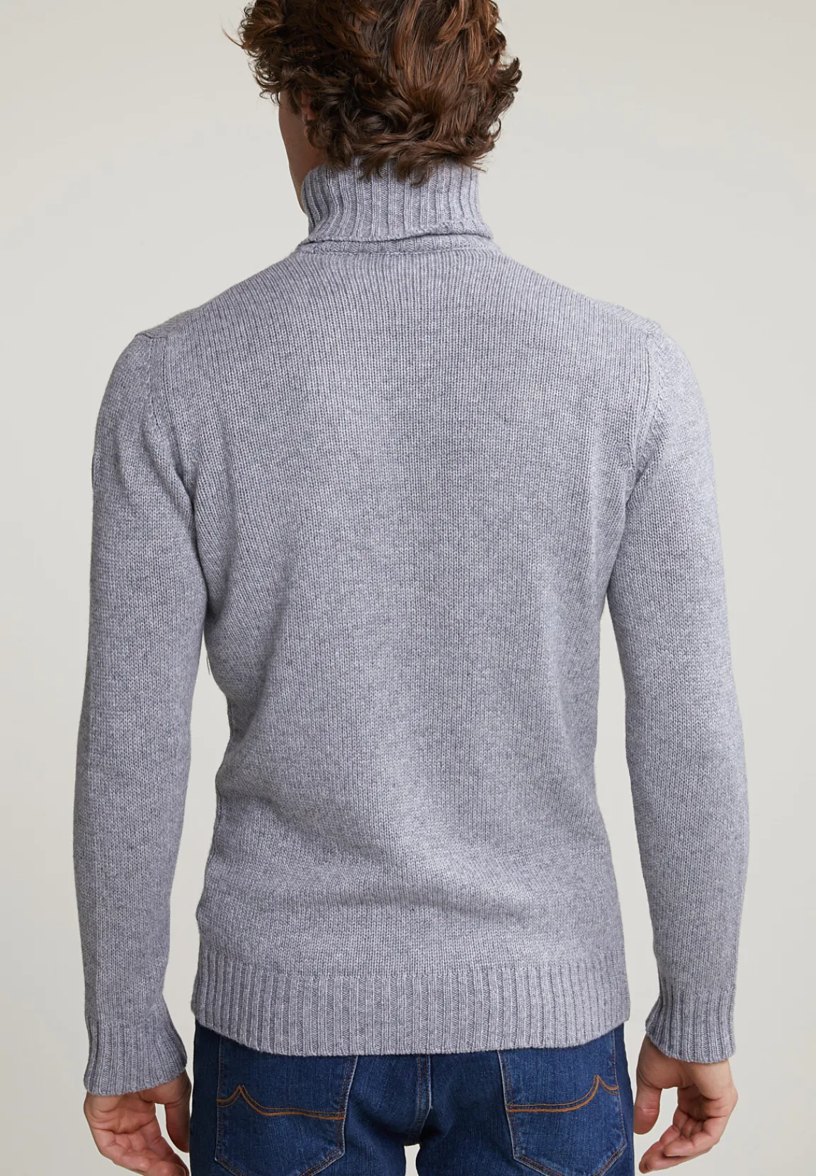 Fashion River Woods Custom fit wol-kasjmier rolkraag trui inox mix -