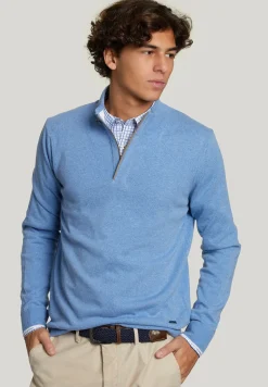Discount River Woods Custom fit wol-kasjmier trui sky mix -