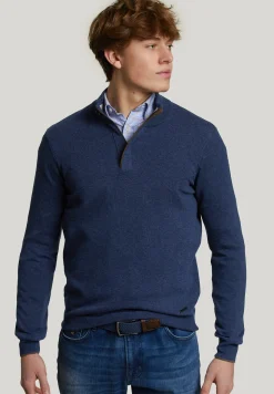 Online River Woods Custom fit wol-kasjmier trui dk denim mix -